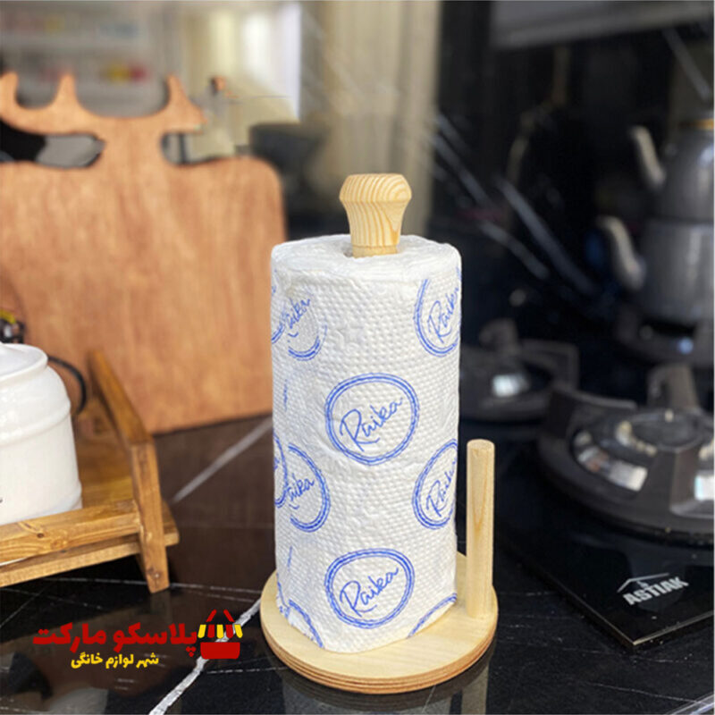 جا دستمال رولی لیمون مدل پایه چوبی کد 506