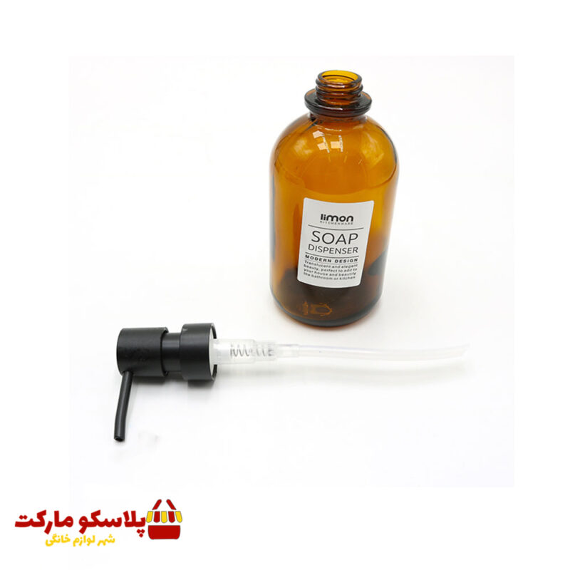 جامایع شیشه ای لیمون مدل گرد 450 cc قهوه ای کد 1586