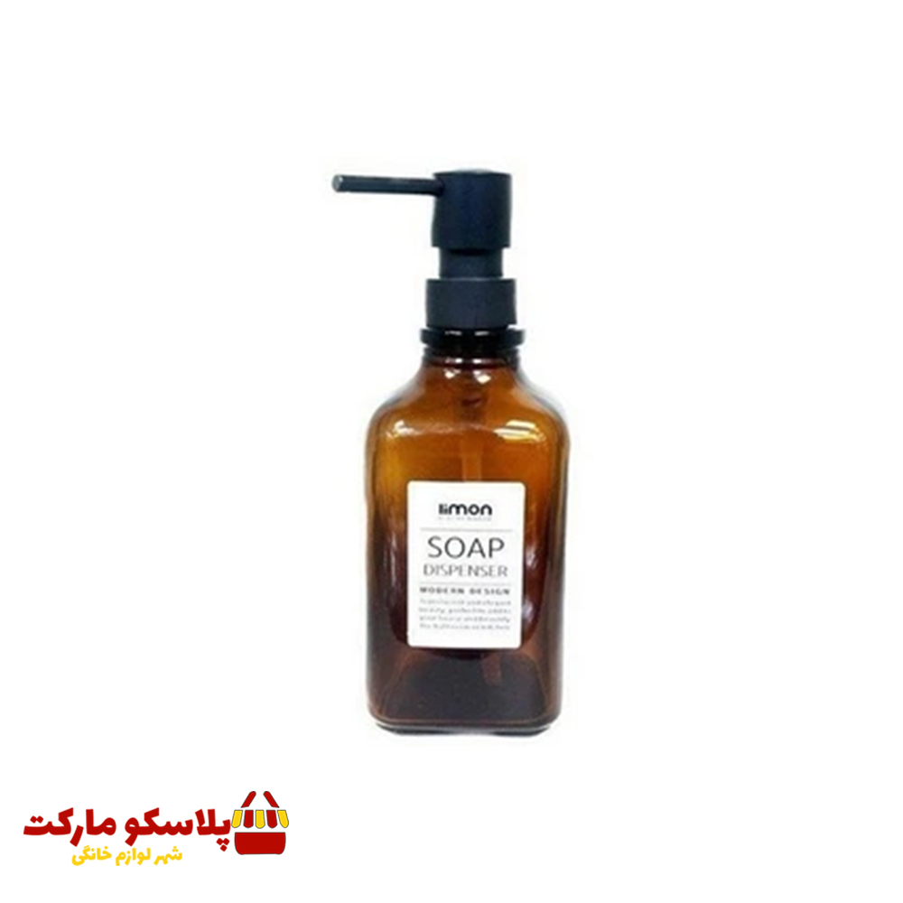 جامایع شیشه ای لیمون مدل چهارگوش 550cc قهوه ای 1585