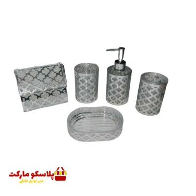 ست سرویس بهداشتی 5 پارچه لیمون طرح گل کد 1007