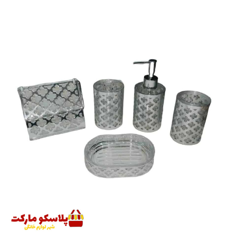 ست سرویس بهداشتی 5 پارچه لیمون طرح گل کد 1007