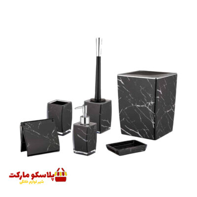 ست سرویس بهداشتی 6 پارچه لیمون طرح ماربل کد 1011