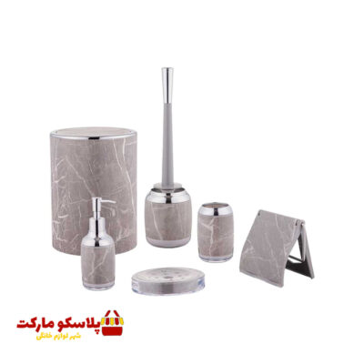 ست سرویس بهداشتی 6 پارچه لیمون طرح ماربل کد 1012