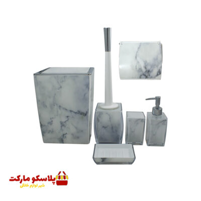 ست سرویس بهداشتی 6 پارچه لیمون مدل clasic marbel کد 1016