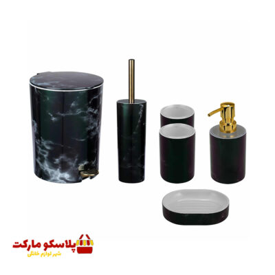ست سرویس بهداشتی 6 پارچه لیمون مدل marbelbla کد 1017