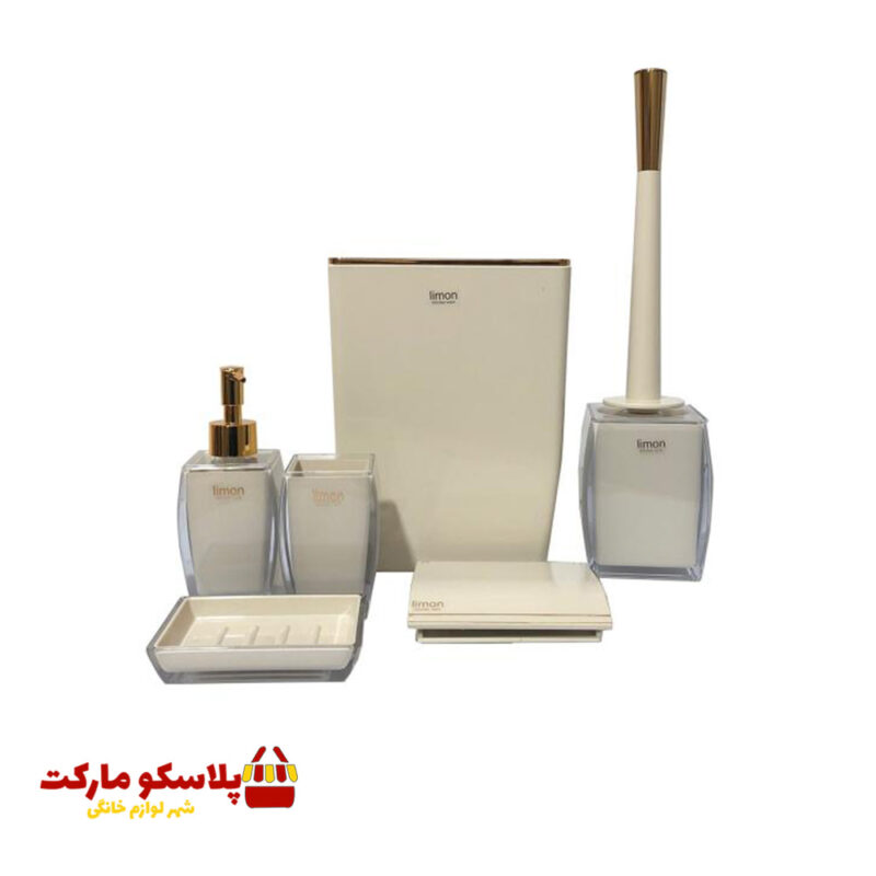 ست سرویس بهداشتی 6 پارچه لیمون مدل رومانتیک کد 1021