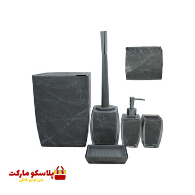 ست سرویس بهداشتی 6 پارچه لیمون مدل کلاسیک ماربل کد 1024