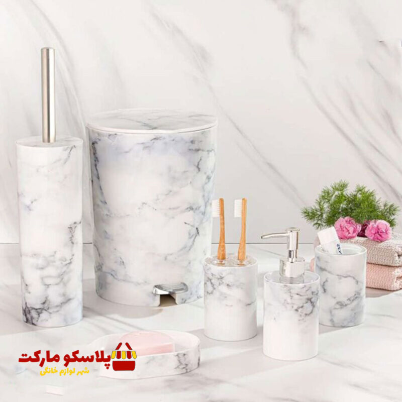 ست سرویس بهداشتی دوجداره لیمون مدل ماربل کد 1046