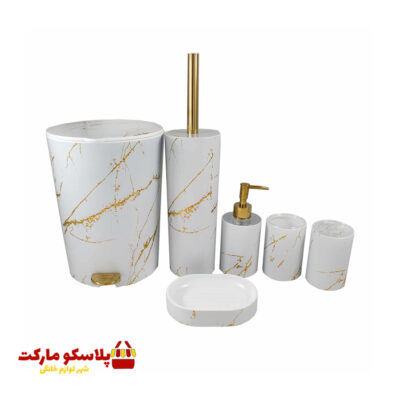 ست سرویس بهداشتی ۶ پارچه لیمون مدل ماربل کد 1026