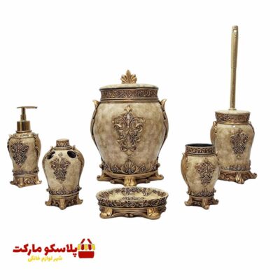ست سرویس بهداشتی 5 پارچه مدل ماهیچه مرمر کد 1009