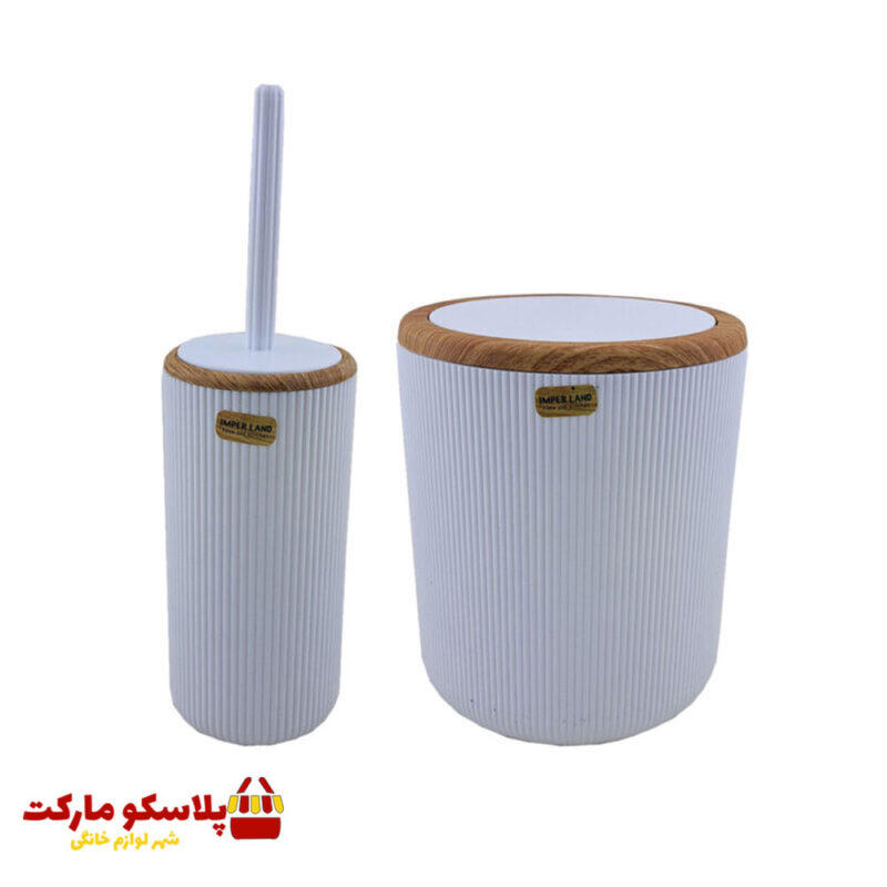 ست سطل و فرچه امپرلند مدل کاریزما طرح چوب کد 1065