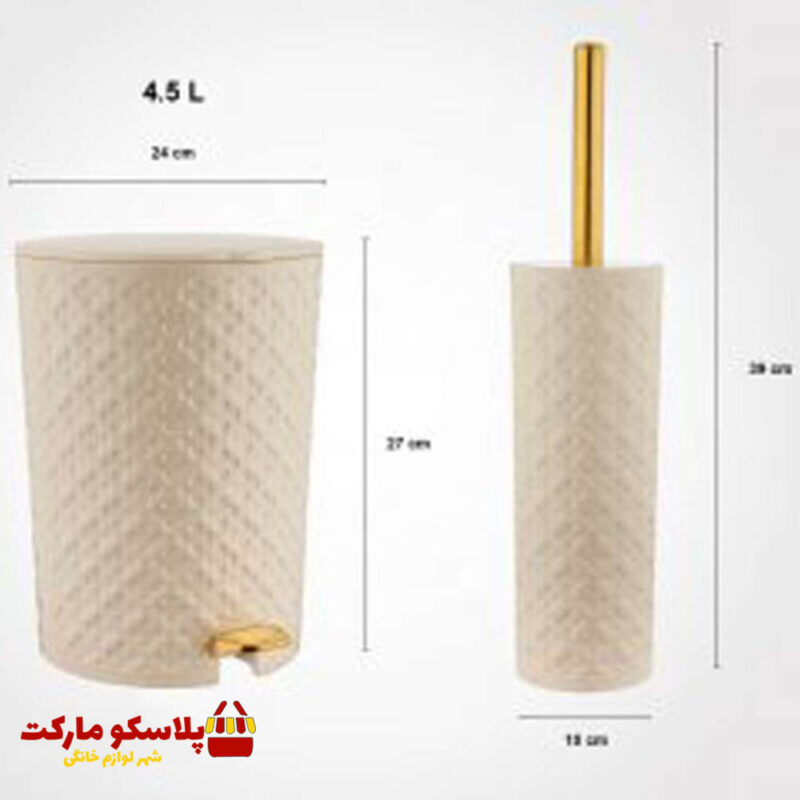 ست سطل و فرچه لیمون طرح گل کد 1072