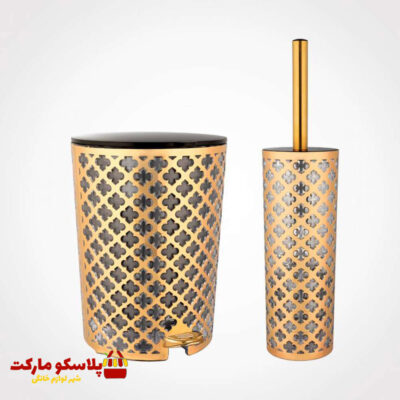 ست سطل و فرچه لیمون طرح گل چاپدار کد 1071