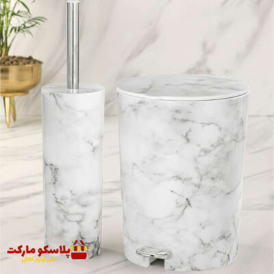 ست سطل و فرچه لیمون طرح ماربل کد 1073